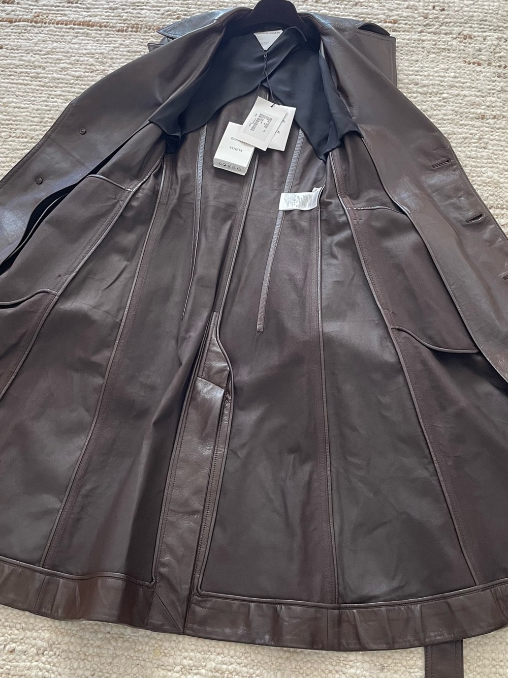 Bottega Veneta Brown Leather Belted Trench Coat (NWT) - Picture 11 of 13
